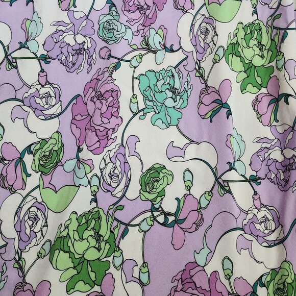 Ann Taylor Loft Dress Womens Size 4P 4 Petite Purple Green Floral Lightweight - Picture 2 of 8